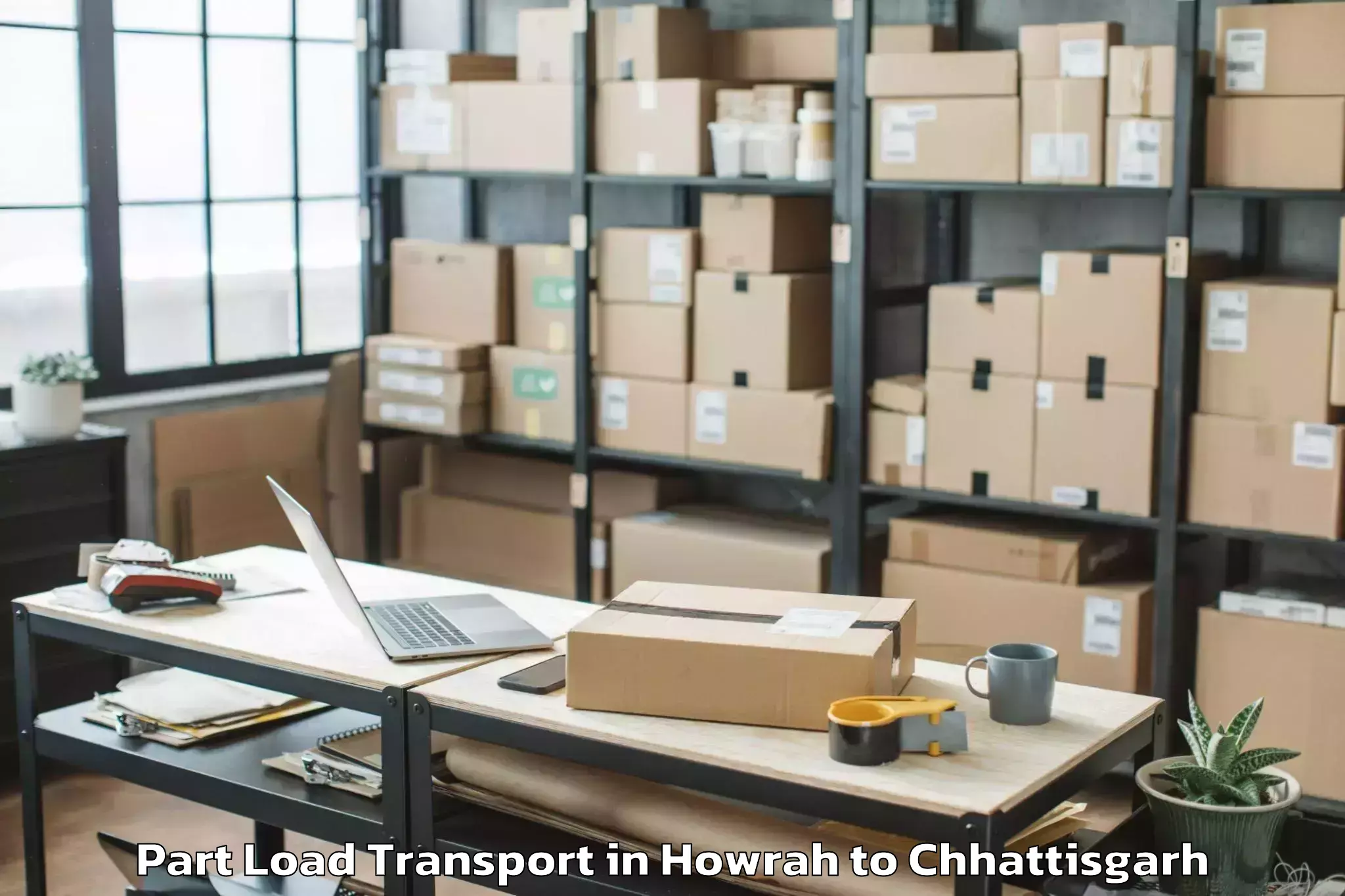 Top Howrah to Chhuikhadan Part Load Transport Available